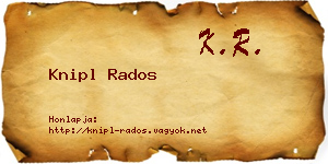 Knipl Rados névjegykártya